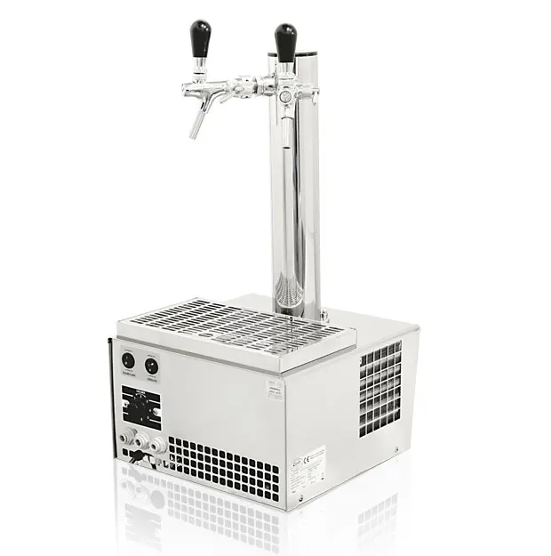 GB New product portable counter top draught beer cooler with two taps