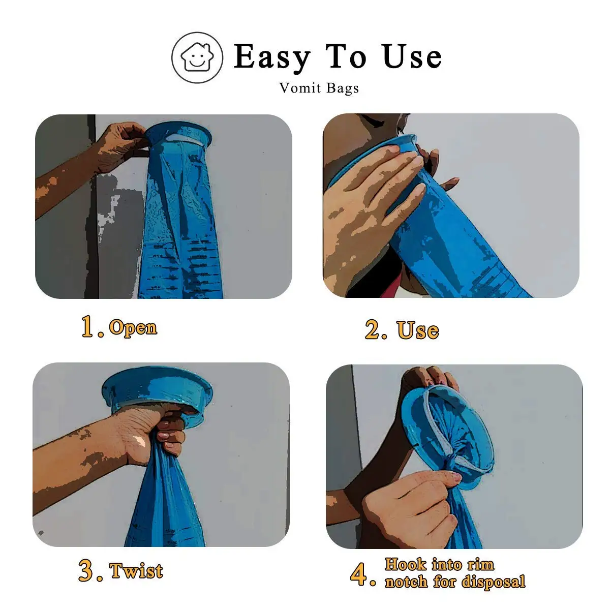 wholesale plastic vomit bag sickness bag for nausea vomit disposable emesis bags plastic