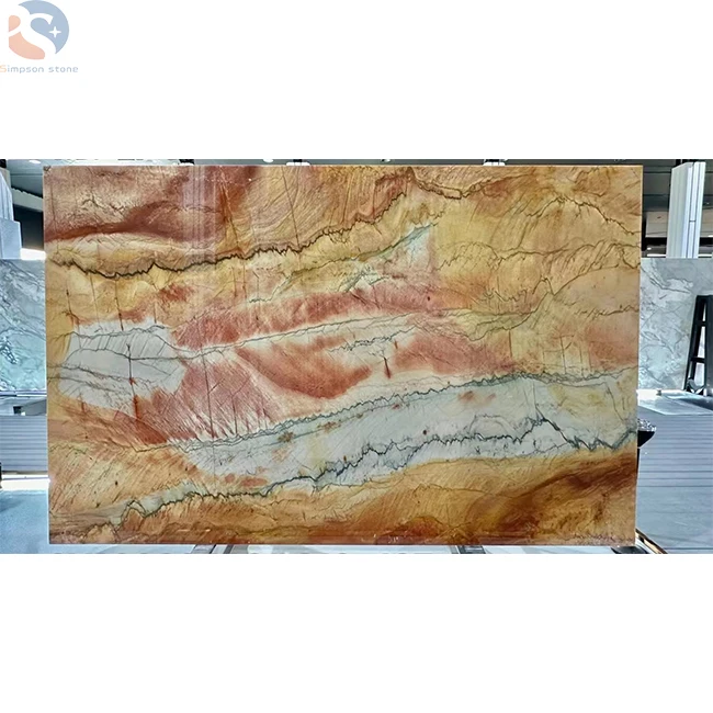 Chinese New Style Yellow Onyx  Marble For   Worktops Countertop Table Counter Tops Wall Decoration  Marble Big Slab