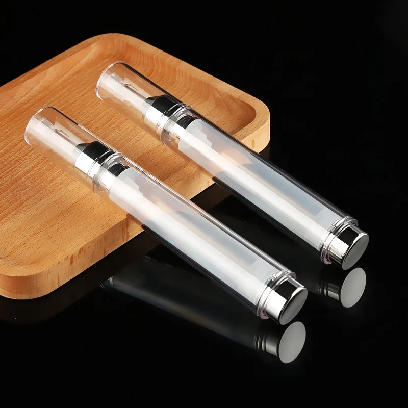 15 ml Custom Hyaluronic acid Syringe Airless Empty silver Pump bottle
