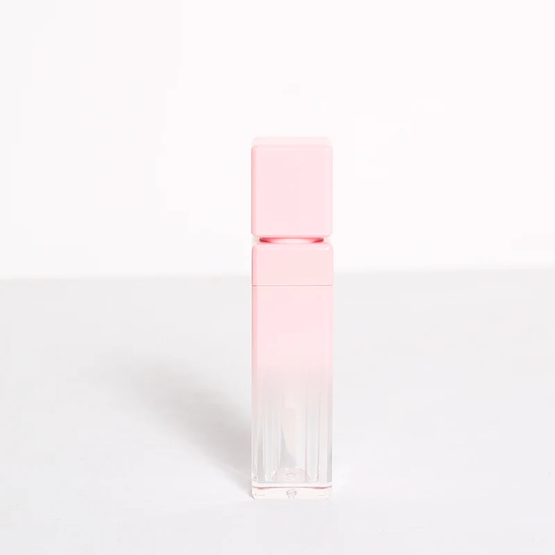 square pink lip gloss tube 8ml cosmetic packaging empty tube