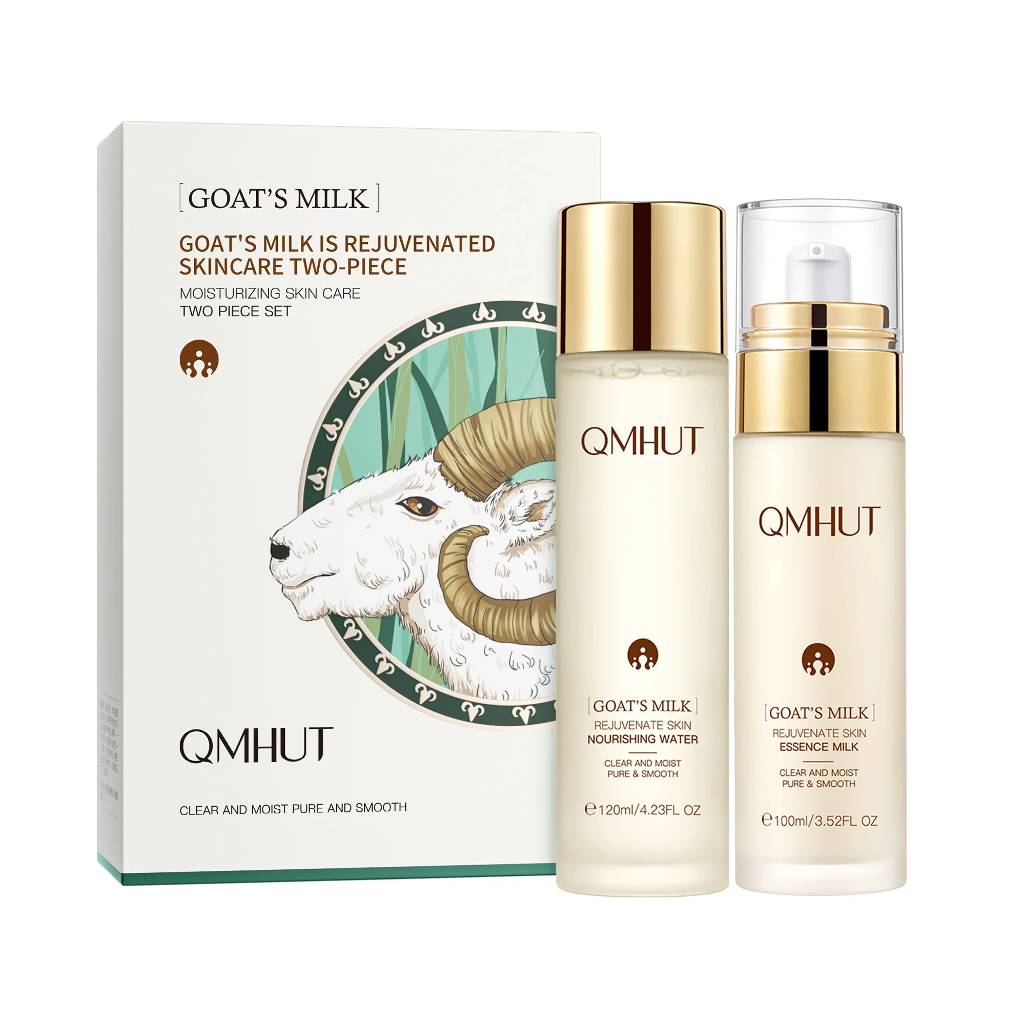 Oem Odm Moisturizing Goat Milk Serum Toner Firming Repairing  2 Pack Set Skin Care Kit For Travel