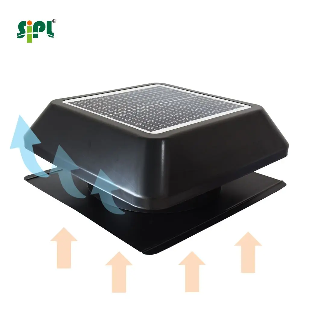 No electric cost attic exhaust fan 25W 14' monocrystalline solar panel axial flow basement/ roof vent air extractor fan