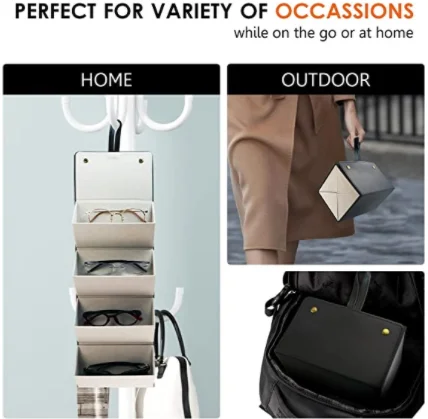 Fashionable  Multi Purpose Portable Glasses Organizer 2/3/4/5/6 Eyeglasses Storage Display Travel Folding Sun glasses Case