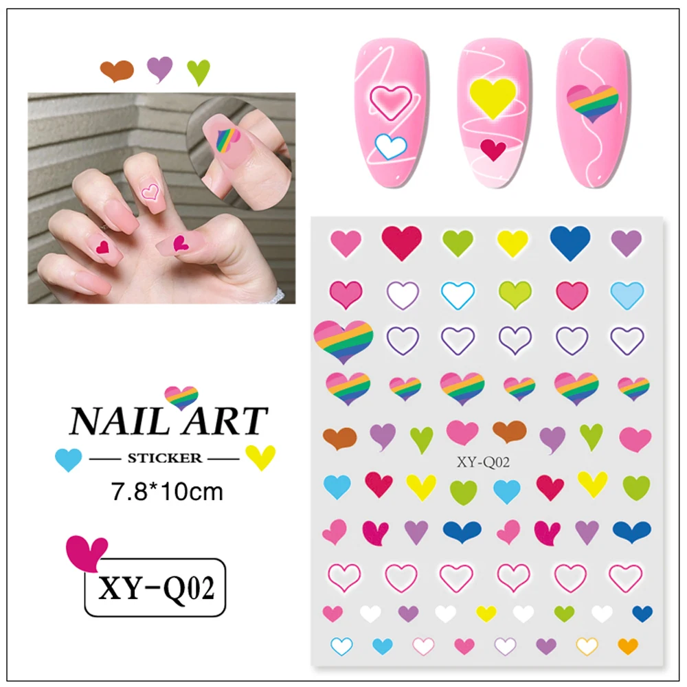 2D Plastic Manicure Nail Stickers for Beauty Enhancements Decals Product Type