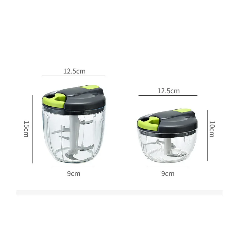 500ml 900ml Manual kitchen Vegetable cutter Spiralizer Stainless Steel Mini Tri-blade Plastic vegetable chopper slicer