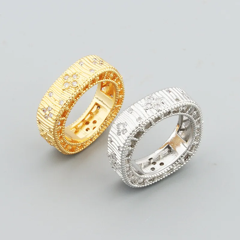 Italian brushed craft bracelet retro elegant hollowed gold bracelet for women