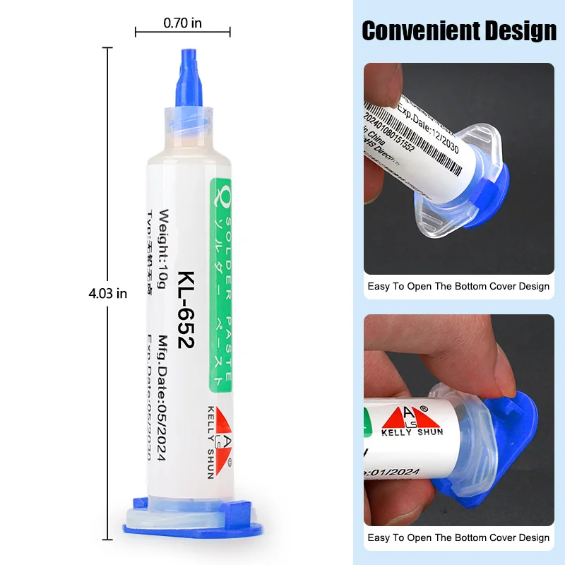 KELLYSHUN KL-652 Solder Flux for Electronics 10CC No Clean Solder Flux Paste For BGA/SMD/Phone Etc. Lead Free Rosin Flux Paste