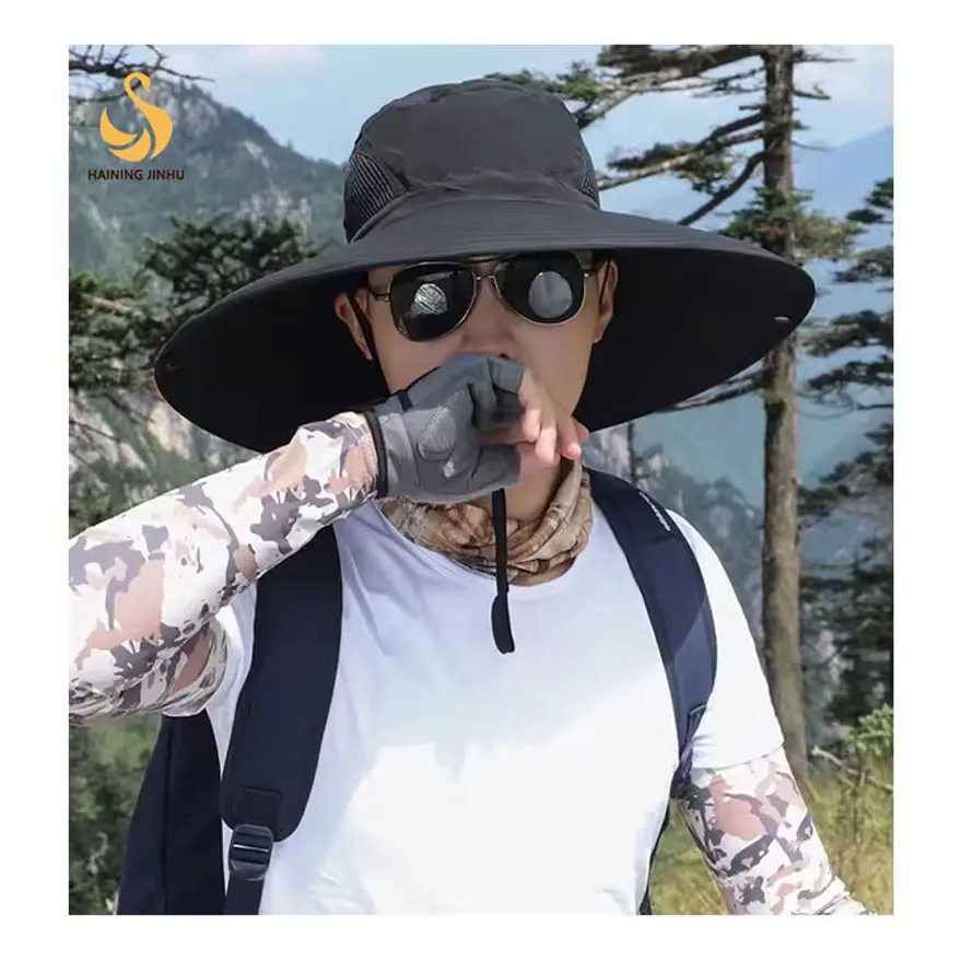 Summer Men Women Waterproof Wide Brim Bucket Hats Foldable fast drying Sun Hats for Fishing Hiking Beach sun visor cap