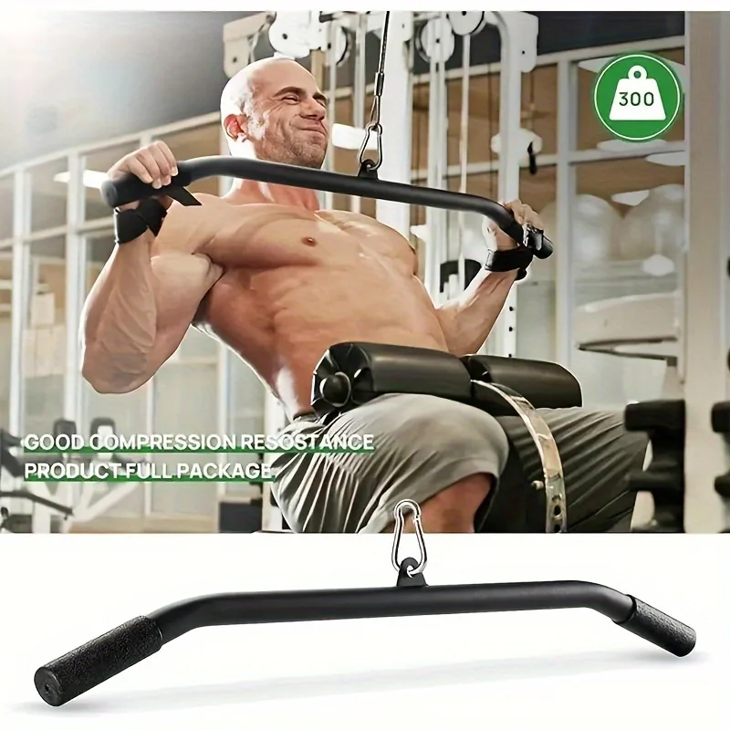 SF Pull Down Bar With Full Wrapped, Cable Machine Bar Attachment For Gym, Triceps Biceps Pushdown Bar