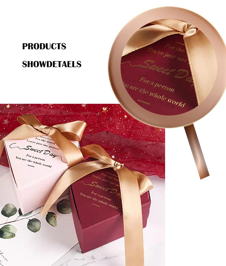 Hot Sale Cheap Christmas Special Recycled Mini Invitation Elegant Wedding Sweet Small  Wedding Candy Favor Box Wedding