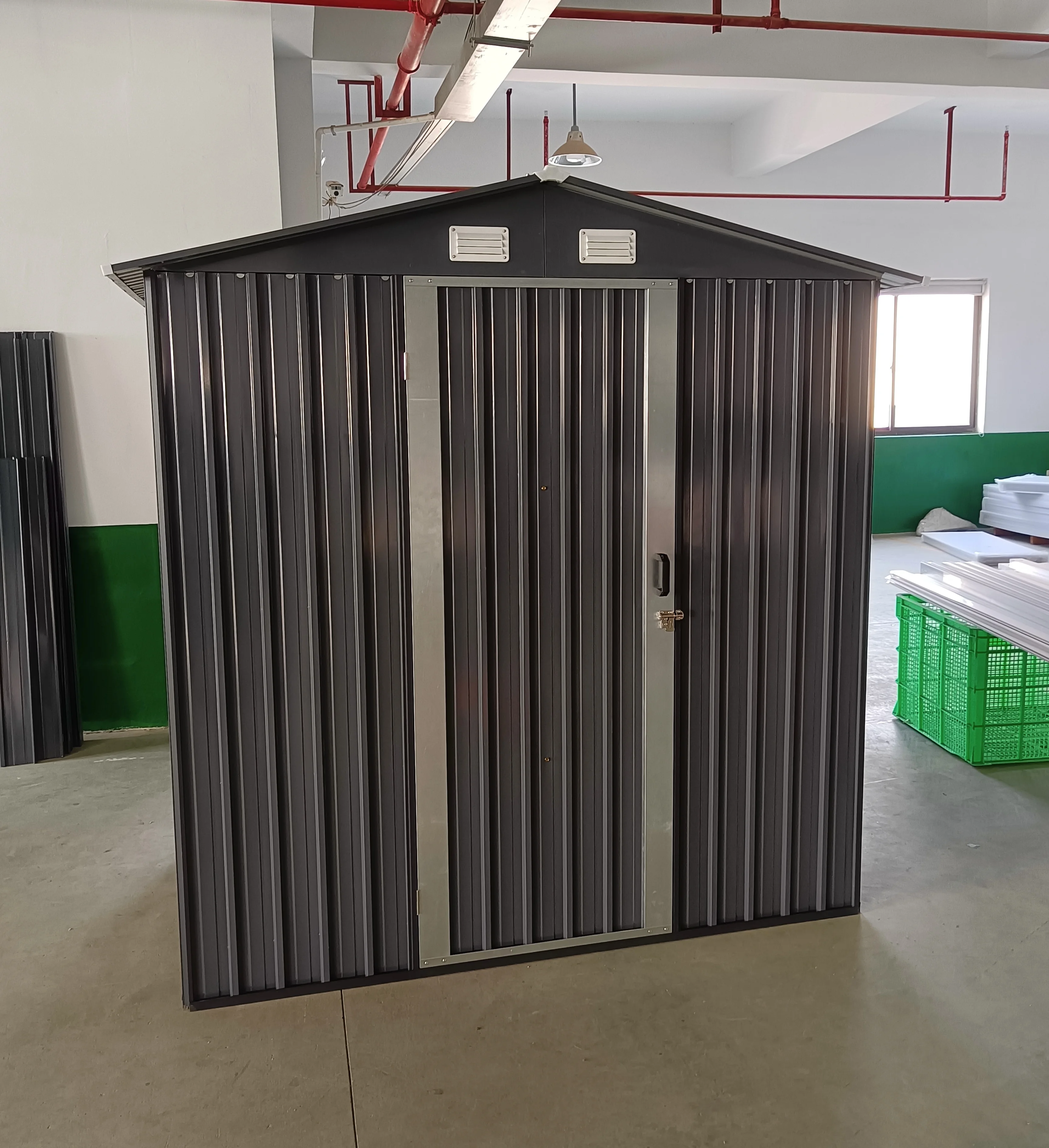 Outdoor Shed House with Open-Door Metal Storage Garden Shed Easy Installation Few Screw Tool Shed