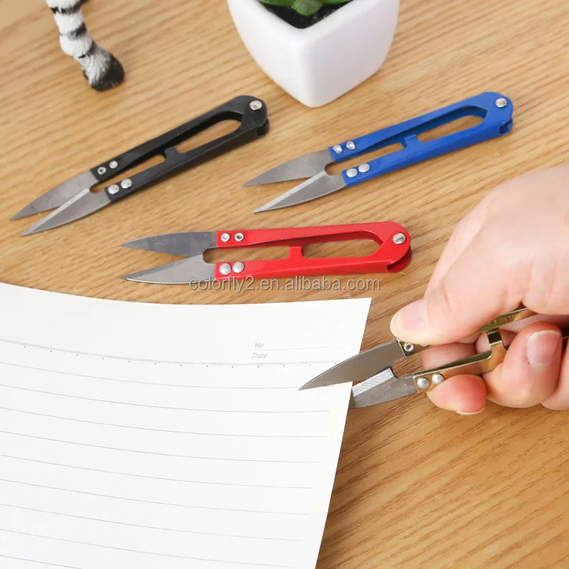 U-shaped Yarn Cutting Scissors Multicolor Handle