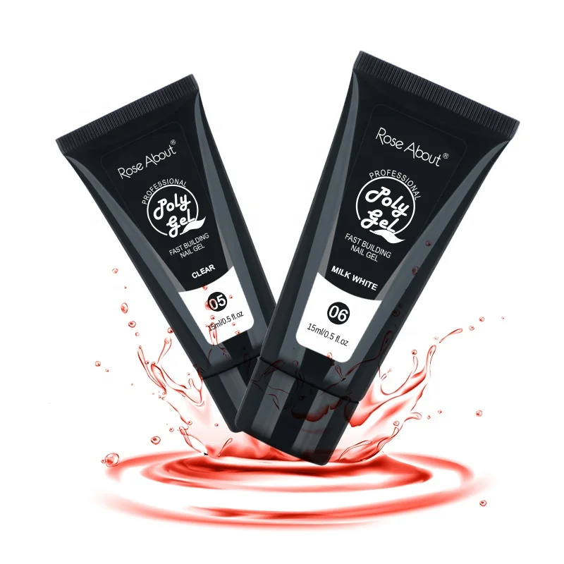 Rose About 15ml Poly new designs for nail art builder gel color  set white