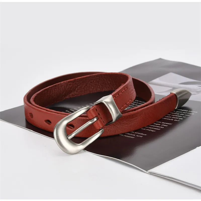 Hot Selling Pin Buckle for Genuine Cowhide Leather Belt Cowhide Real Leather Jeans Belt Women