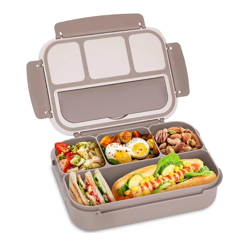 Custom 4 Compartments Portable Lunchable Food Container Microwavable Safe PP Adult Lunch Box Leakproof School Bento Box for Kids