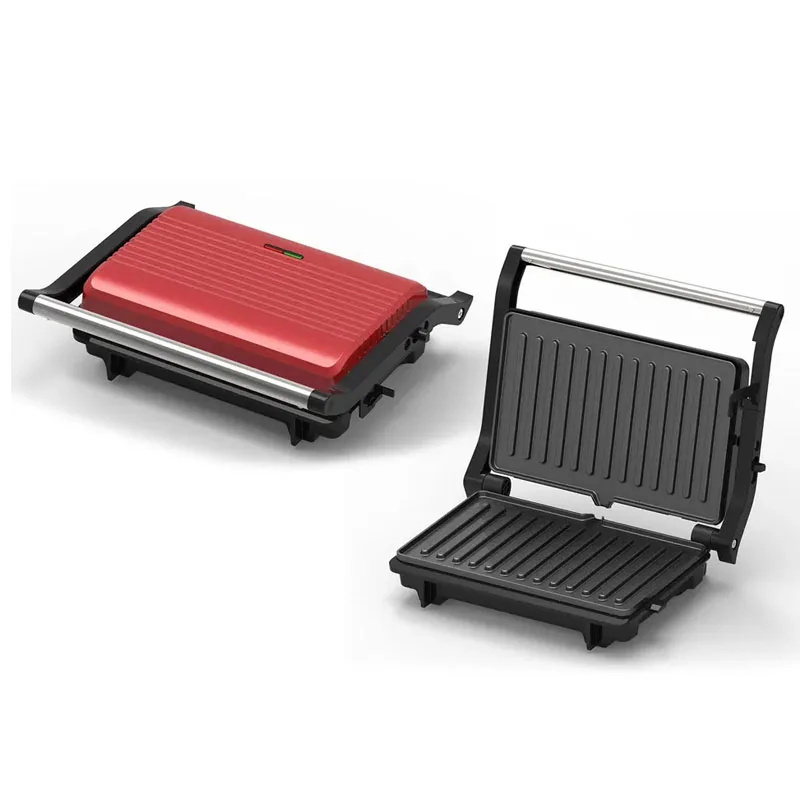 Non Stick Double Flat Cooking Plate Indicator Light Cool Touch Handle 1000W Sandwich Maker Panini Press Grill
