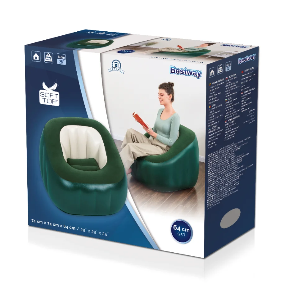 Bestway 75046 living room sofas inflatable sofa 74cm x 74cm x 64cm