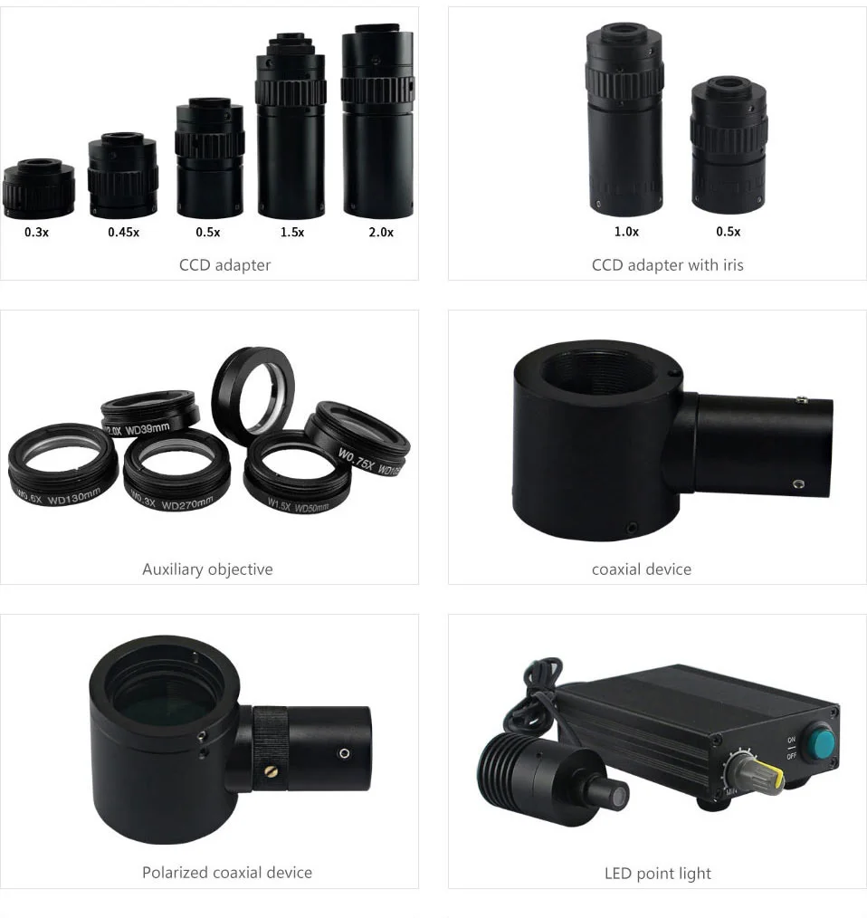 0.6X-5X PCB Inspection Monocular Video Inspection Microscope Zoom Lens