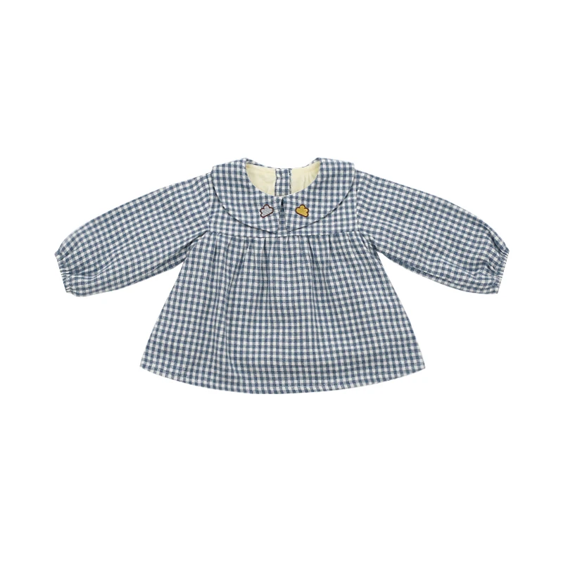 
Cute plaid design solid color long sleeve one-piece 0-3-year old baby girl dress wholesale 2020 NEW baby skirts 