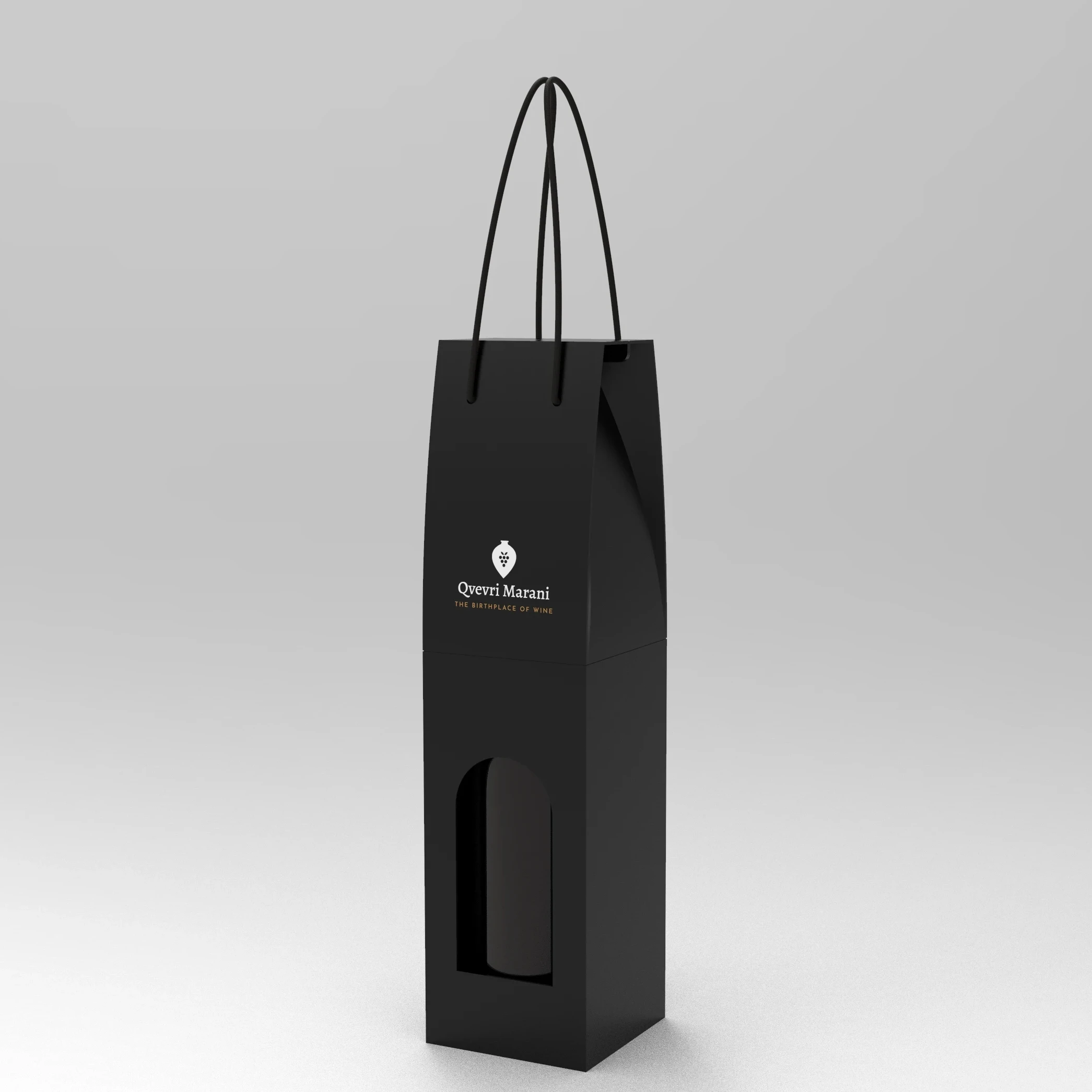 High Quality Custom Handle Portable 750ml Single Double Window Gift Corrugated Paper Red Wine Box