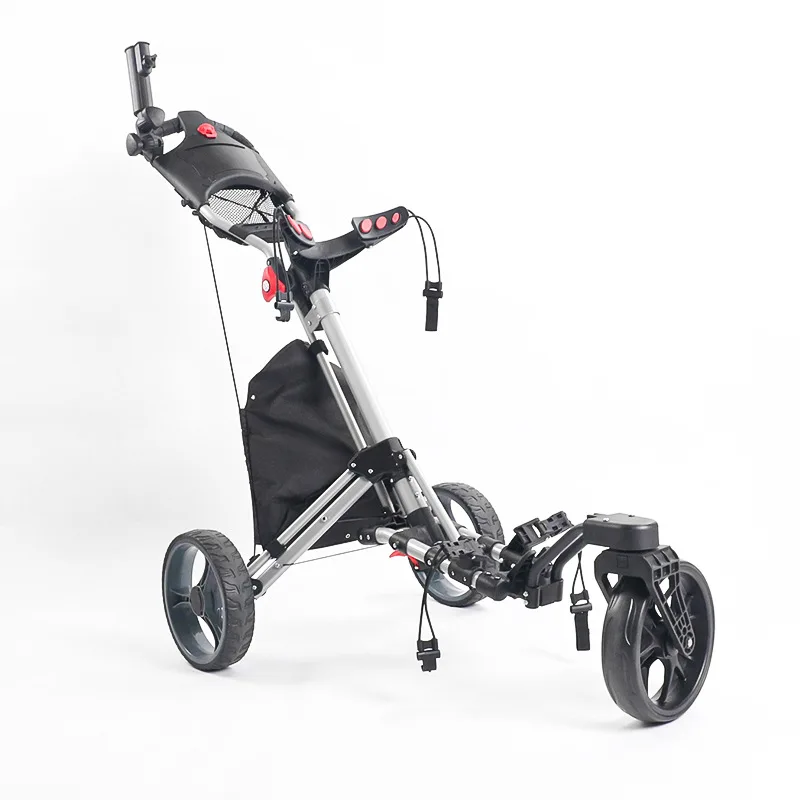 360 Degrees Rotation Wheels Electric Golf Trolley Portable Electric Golf Caddy 3 Wheel Golf Push Cart
