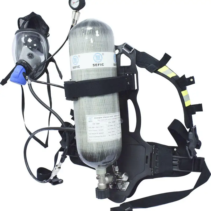 Self Contained Air Breathing Apparatus Carbon Fiber Cylinder Scba Emergency Escape Breathing Device