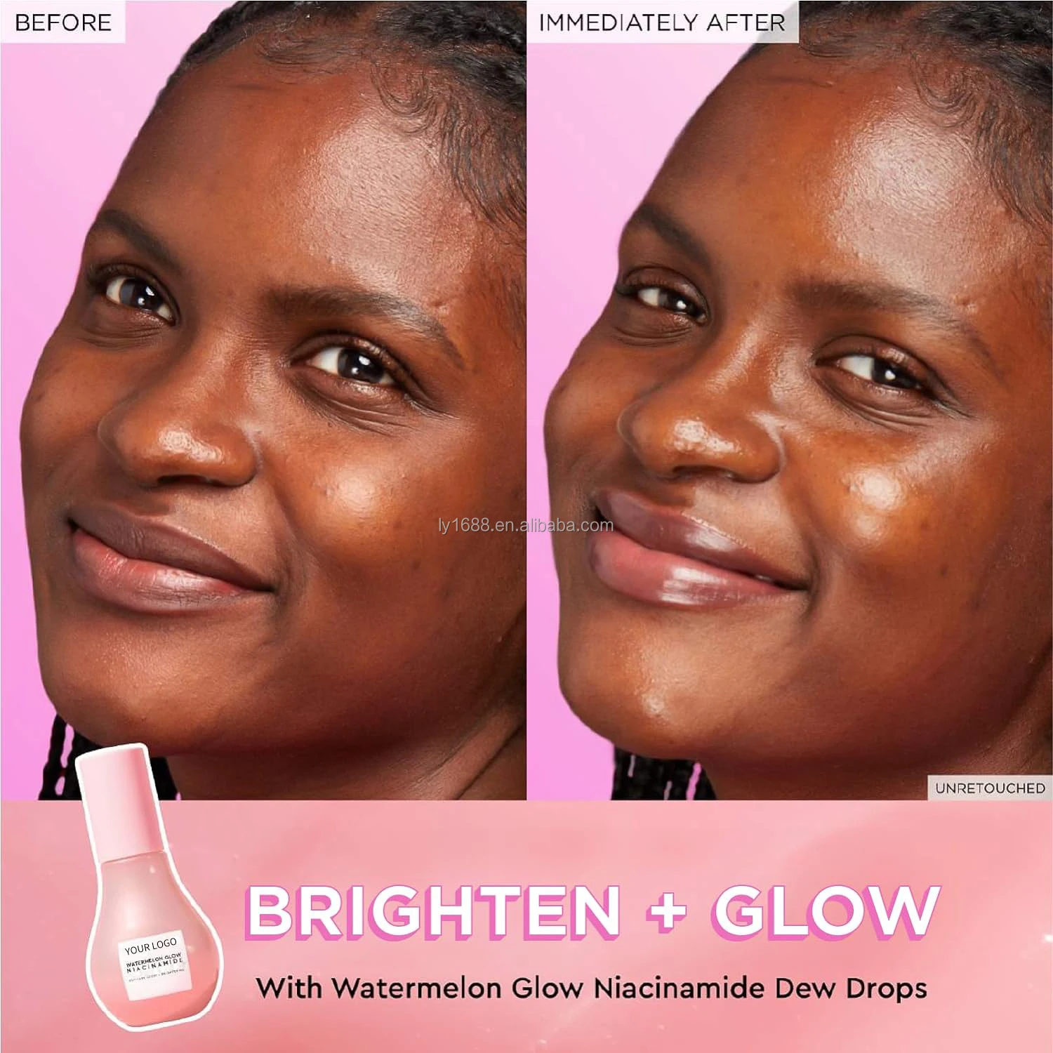 Watermelon Glow Niacinamide & Hyaluronic Acid Serum for Face Brightening & Plumping Hydrating Skin Care Serum for Glass Skin