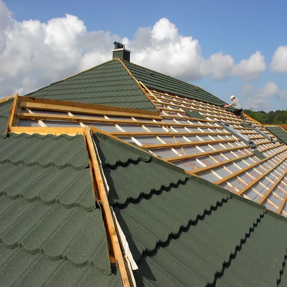 Building roofing materials New Zealand technology lightweight insulated colorful stone coated metal roof tiles