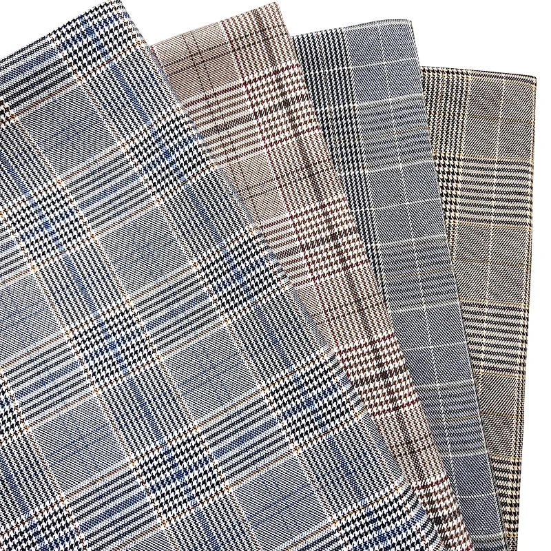 Оптовая Продажа полиэстер проверка TR ткань костюм модная женская ткань стрейч юбка ткань