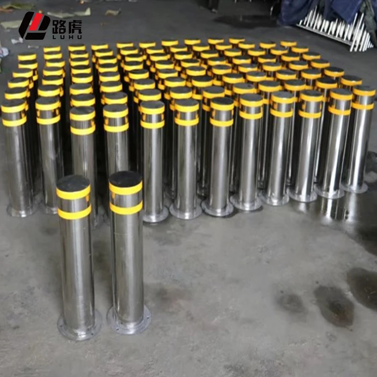 Warning Post 160x500x2.0mm Flat cover stainless steel Safety Bollard Traffic Warning Post