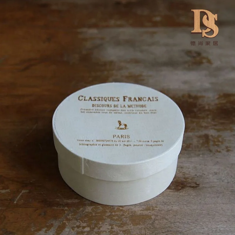 Home Delivery Disposable Lunch Packing Box Round Poplar Bark Wooden Fast Food Box