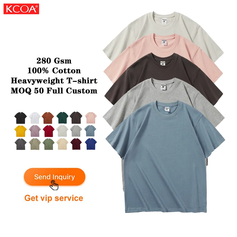 Custom T-Shirt Screen Printing Drop Shoulder T-Shirt 280 Gsm Heavy Cotton T Shirt For Men High Quality