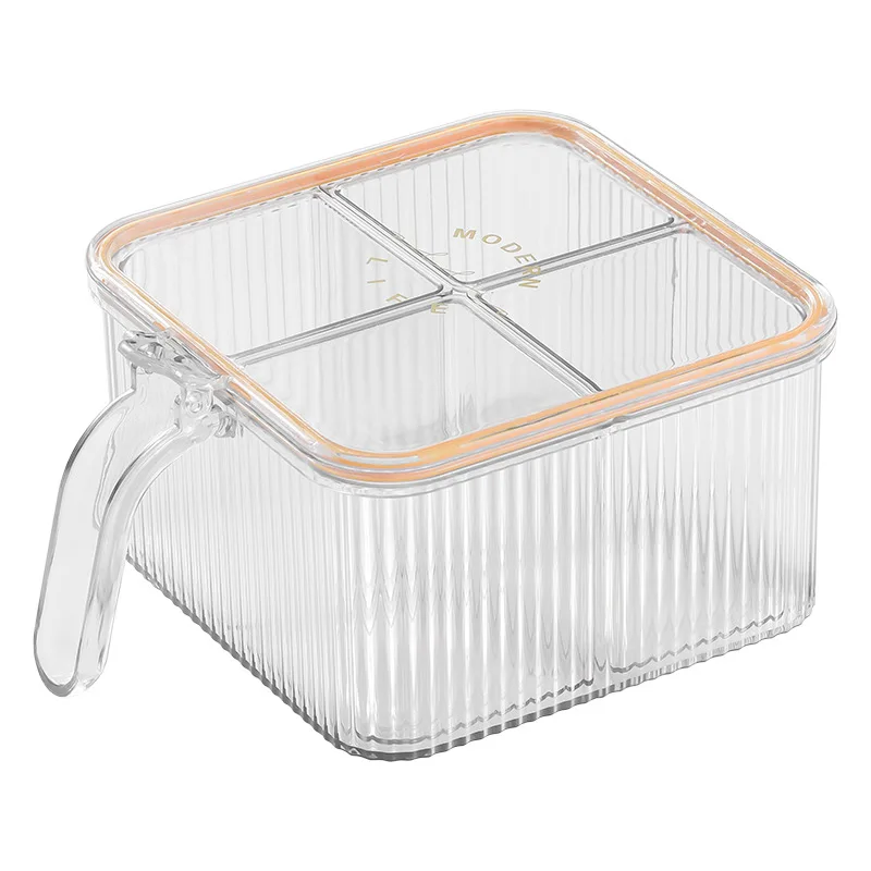 Kitchen Spice Box Set Four-Compartment Spice Jar Household Multi-Compartment Storage Box With Lid