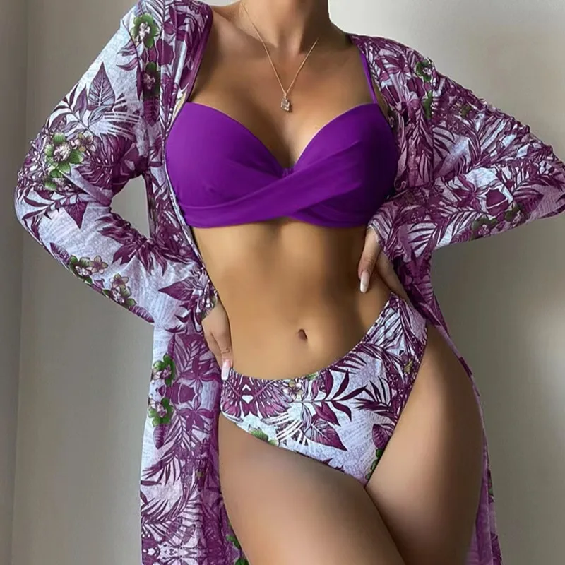 New Luxury Cover Up Female Swimwear Beach Wears  Bikini 3 Piece Set