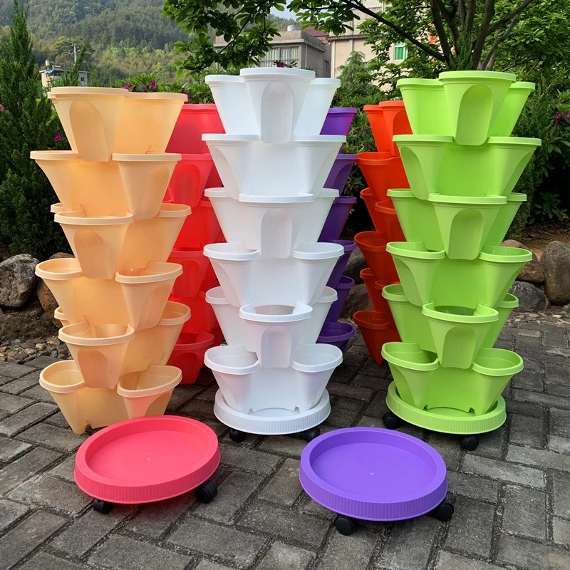 Stackable grow pot for garden hydroponics system farming vertical Grow Pot flower plant pots aquaculture equipment