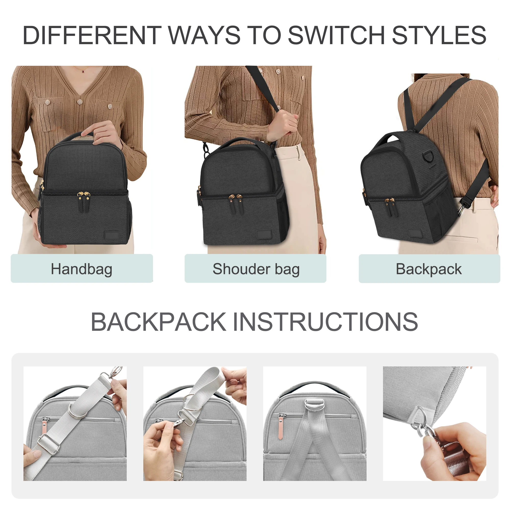 Fit Most Breast Pumps Mother Baby Care Bag Portable Waterproof Multifunctional Backpack With 2 Cooler Breast pump Backpack