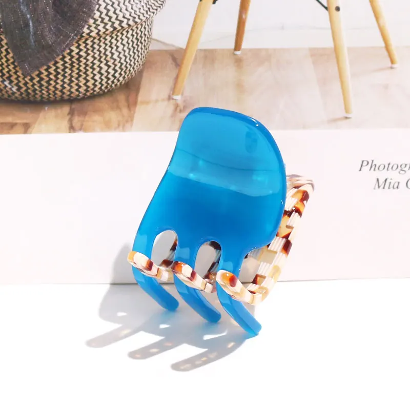 XinMei wholesale small acetate two tone hair claws clips long teeth jaw claw clips for women thin hair clips hair accessories