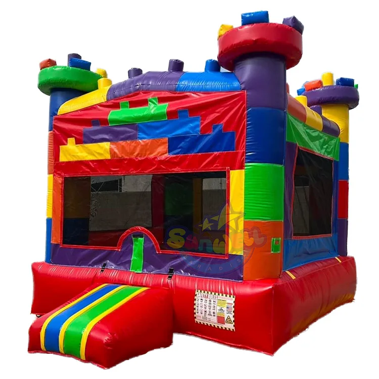 Blocks inflatable bouncer jumping bouncy castle jumper Building blocks bounce house with slide