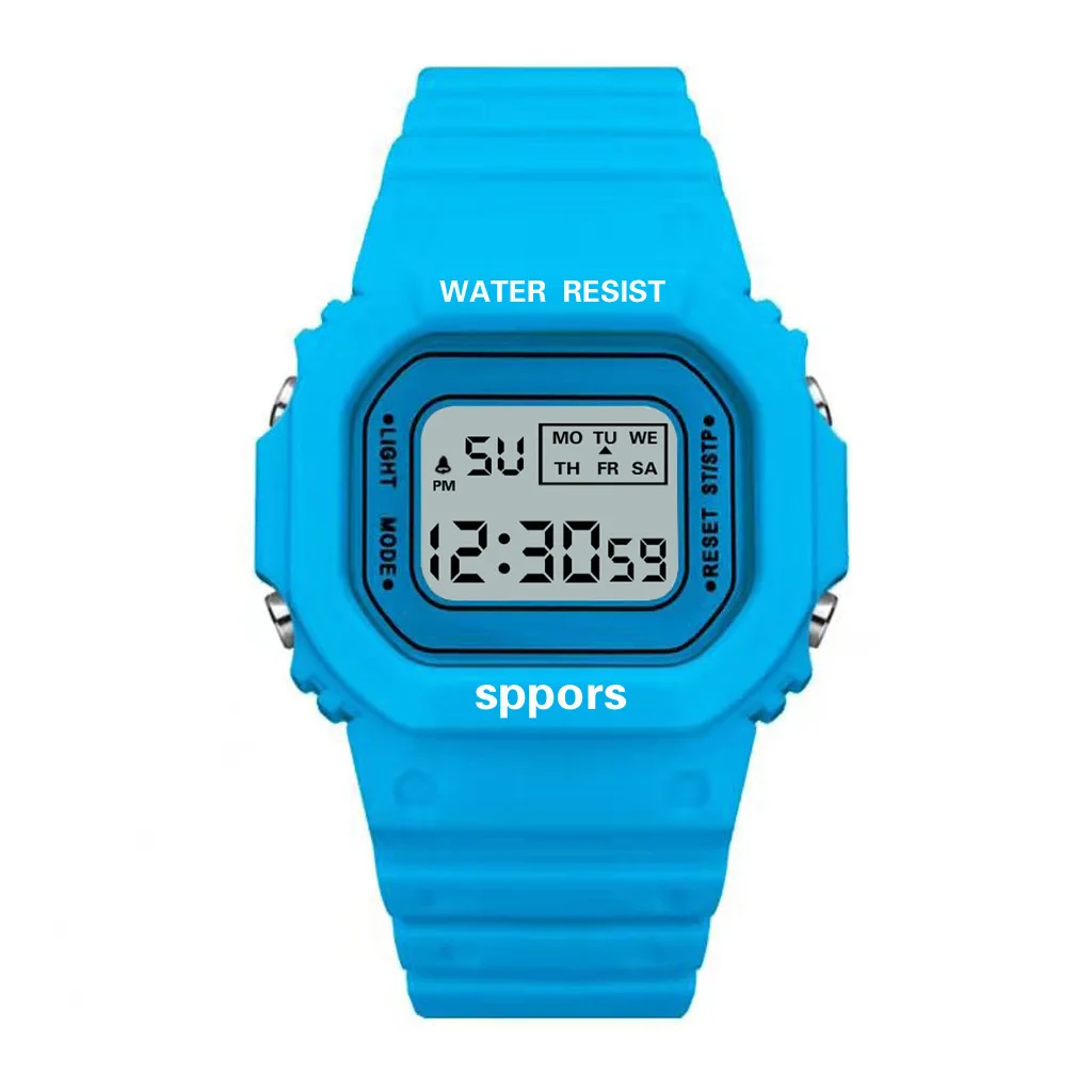 WOWEI wholesale student electronic watch multi-functional luminous sports matcha green small block electronic watch