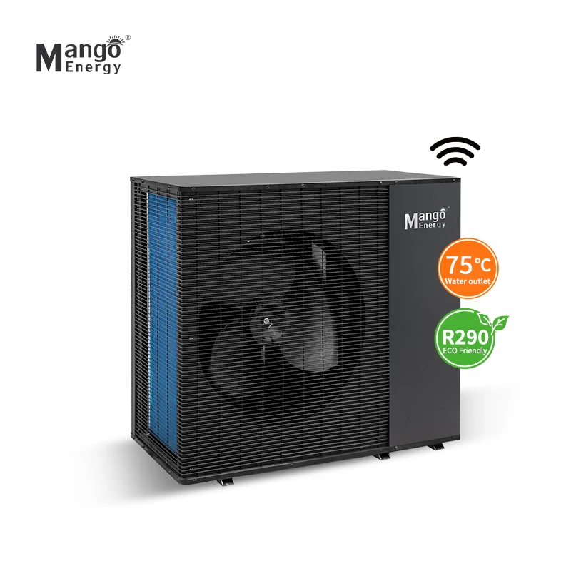 Monoblock DC Inverter cooling Heat Pump single fan R290  heating 75°c  hot water heat pump