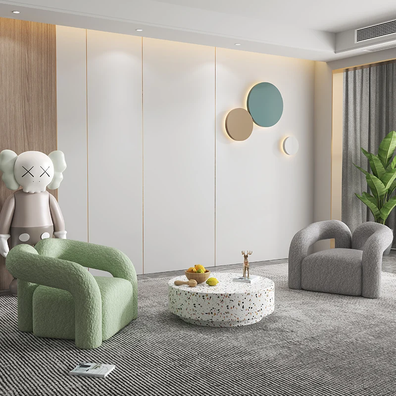 Fashion Comfortable Lazy Accent Chair Cuddle Lounge Chairs Italian Style Recliner Leisure Sofa Chairs