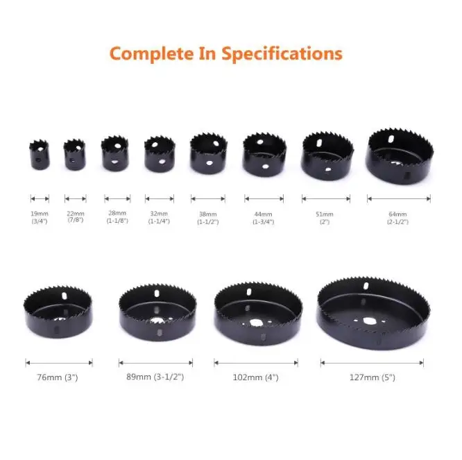 Full Set in Case with Mandrels Hole Saw Kit