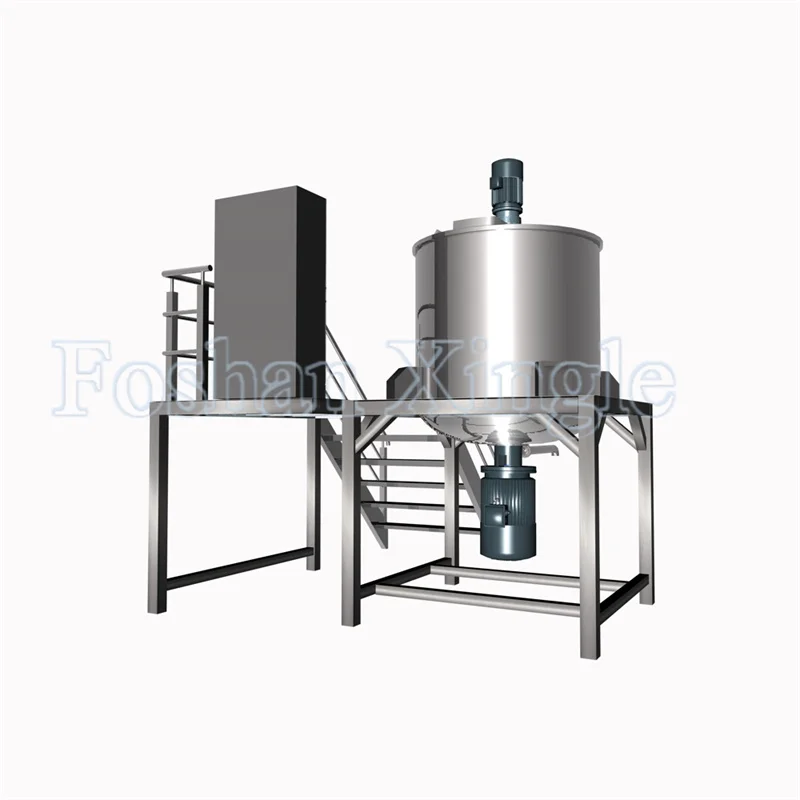 Conditioner Mixer Homogenizer Shampoo Emulsifying Cosmetic Cream  Making Machine Single Layer Caustic Soda Chemical Mixing Tank