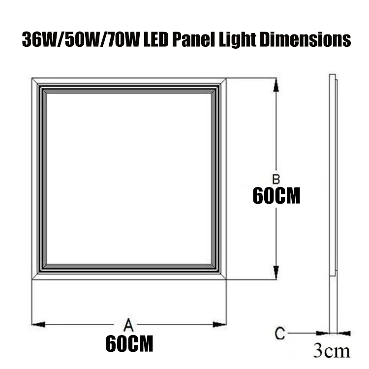 36W 50W 70W square Recessed Hot sale oled light panel 60*60 ultra slim led panel light,led light panel ,led slim panel light