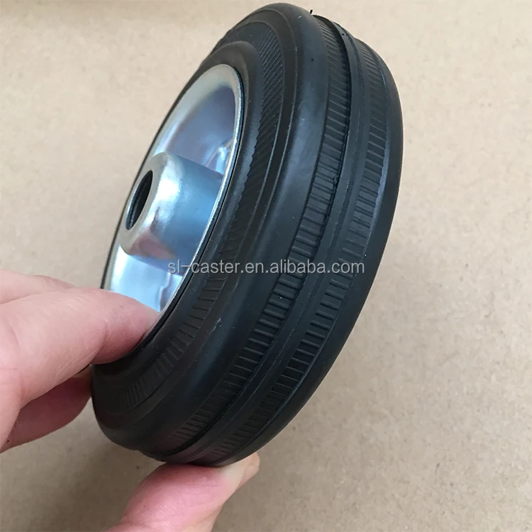 European type black 3.2inch elastic rubber industrial caster roulettes pour chariots heavy duty 100mm casters