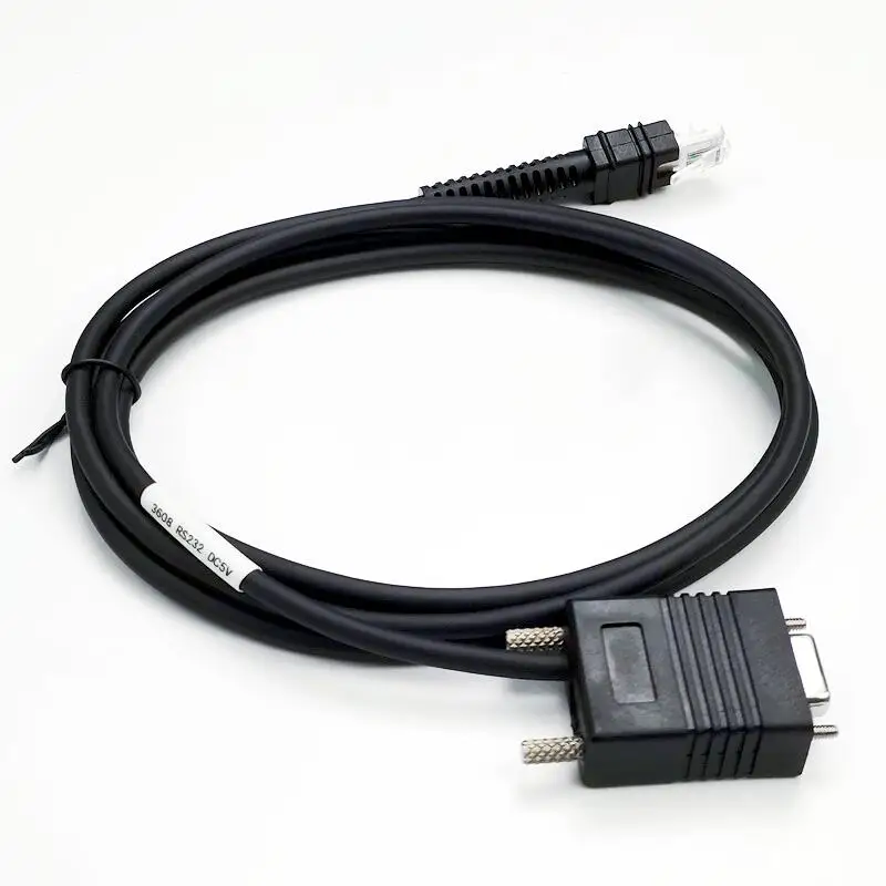 SOTESIN 3m serial RS232 cable Barcode Scanner cable For Zebra LI3608 LI3678 DS3608 DS3678 VCC 12V  Coiled Spiral line