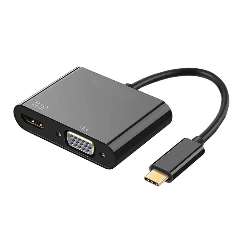 FARSINCE USB Type C to HDMI VGA 4K Adapter 2 in 1 USB C hub to VGA HDMI