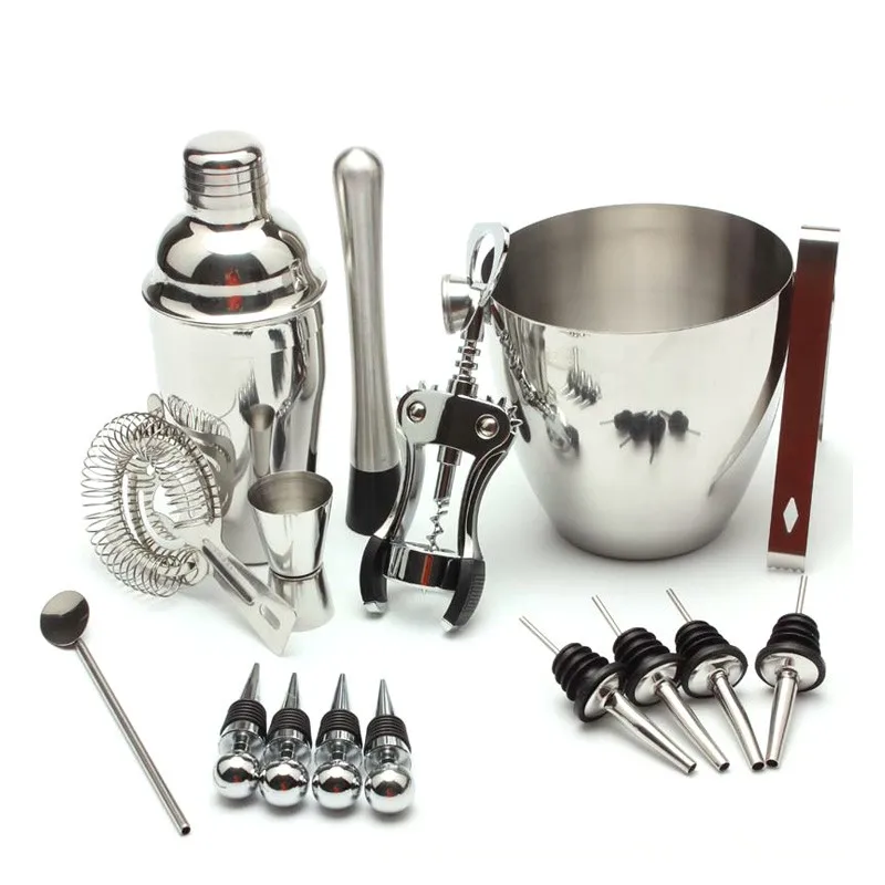 Factory direct stainless steel bar shaker bartender set barware tool sets cocteleria bar tools