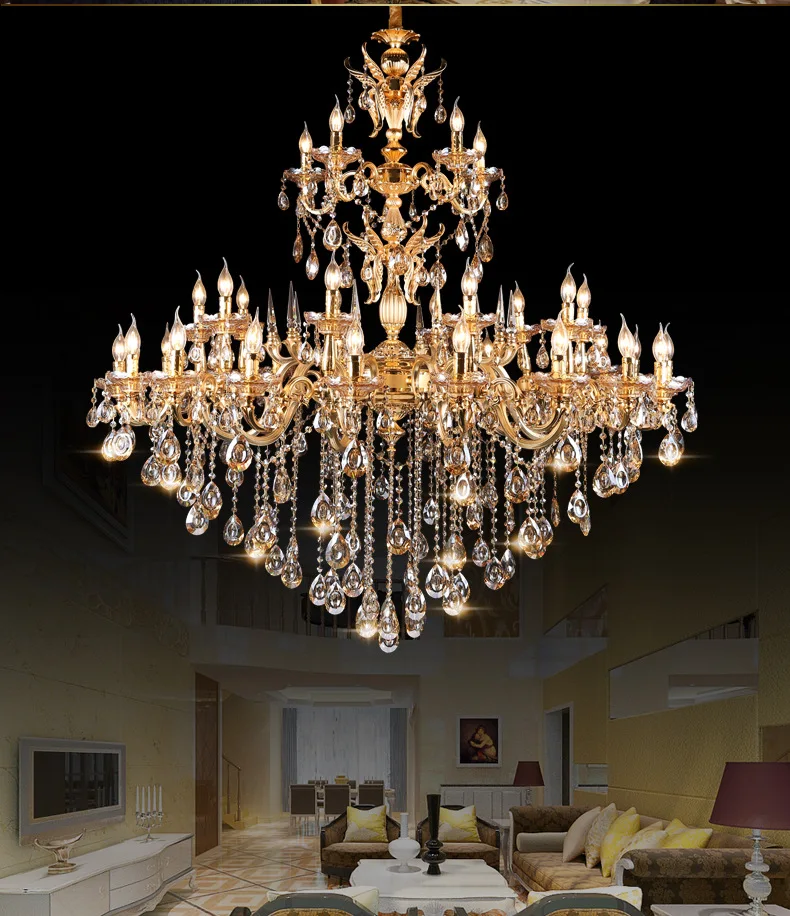 MEEROSEE Luminaire Lustres Lighting Vintage Crystal Chandelier Light Hanging Lamp for Restaurant Kitchen Dining room MD87226